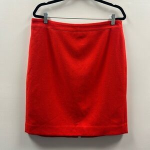 J. Crew Factory Wool Blend Pencil Skirt Red Sz 14 Valentines Preppy Timeless